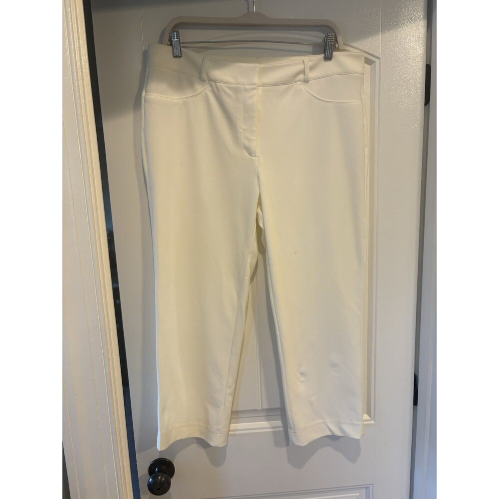 Boston Proper Cream Cropped Dress Pants- Size Large